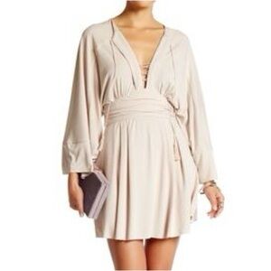 FREE PEOPLE KIMONO LACE UP MINI DRESS